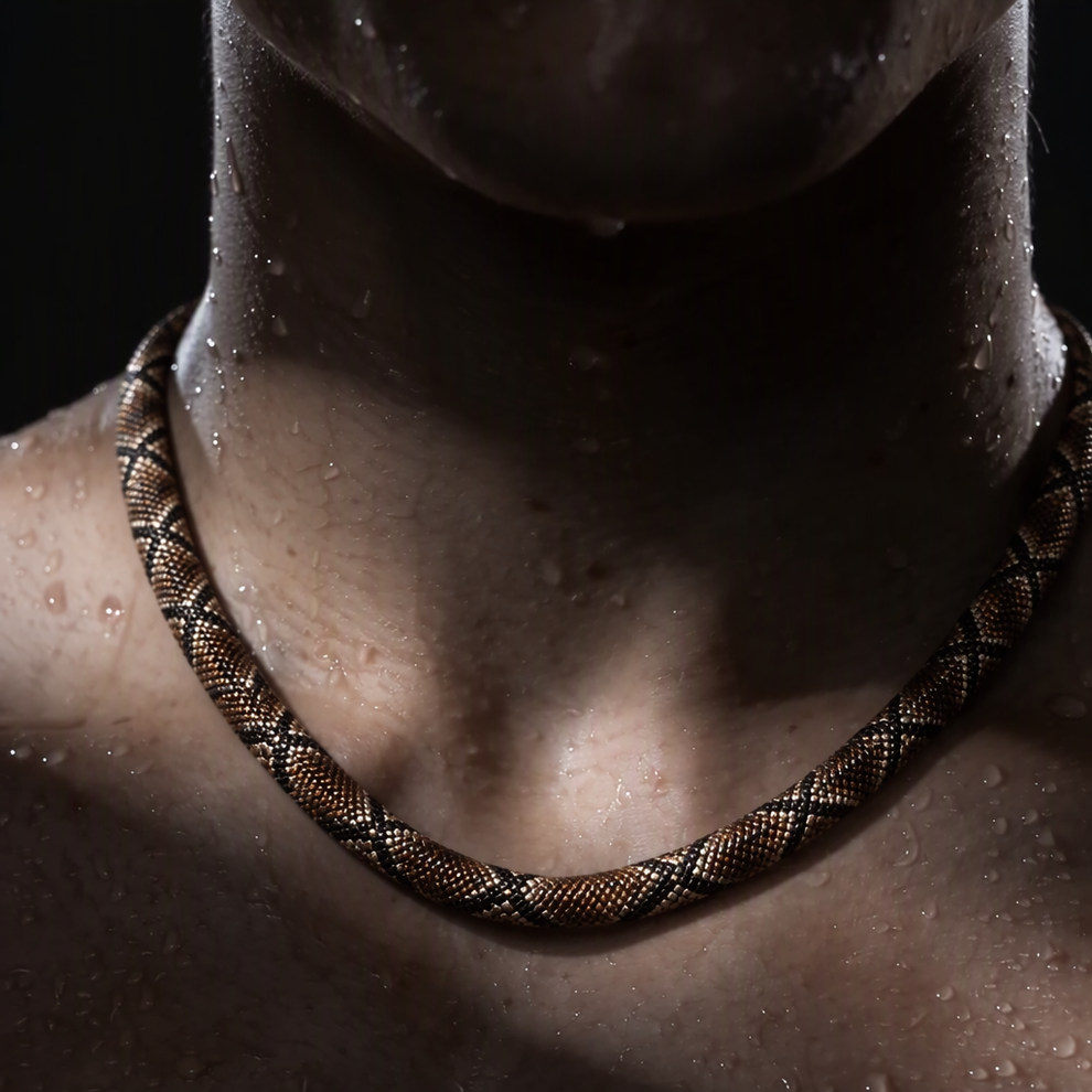 Bronze Serpent worn close to the neck