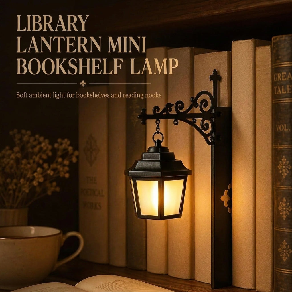 Mini Library Lantern Book Shelf Lamp