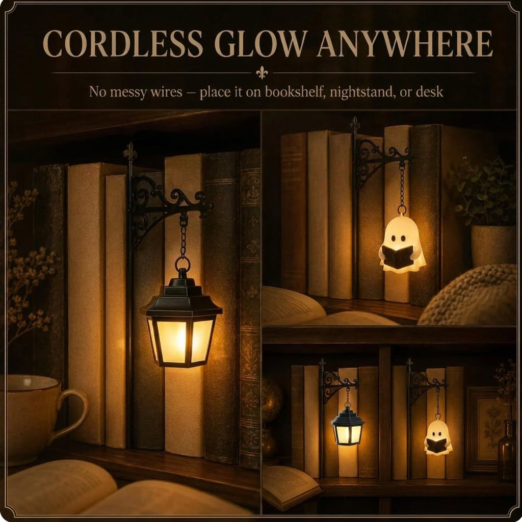 Mini Library Lantern Book Shelf Lamp