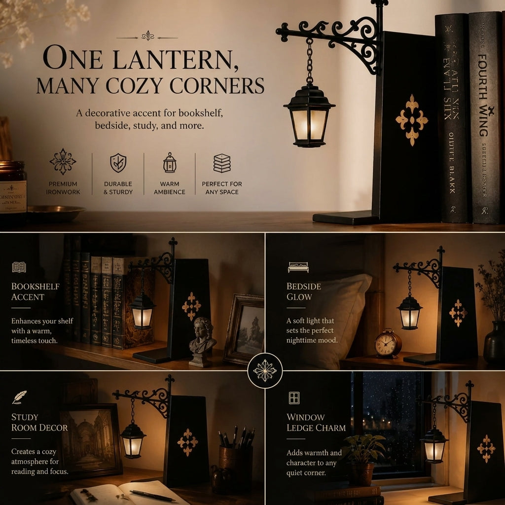 Mini Library Lantern Book Shelf Lamp